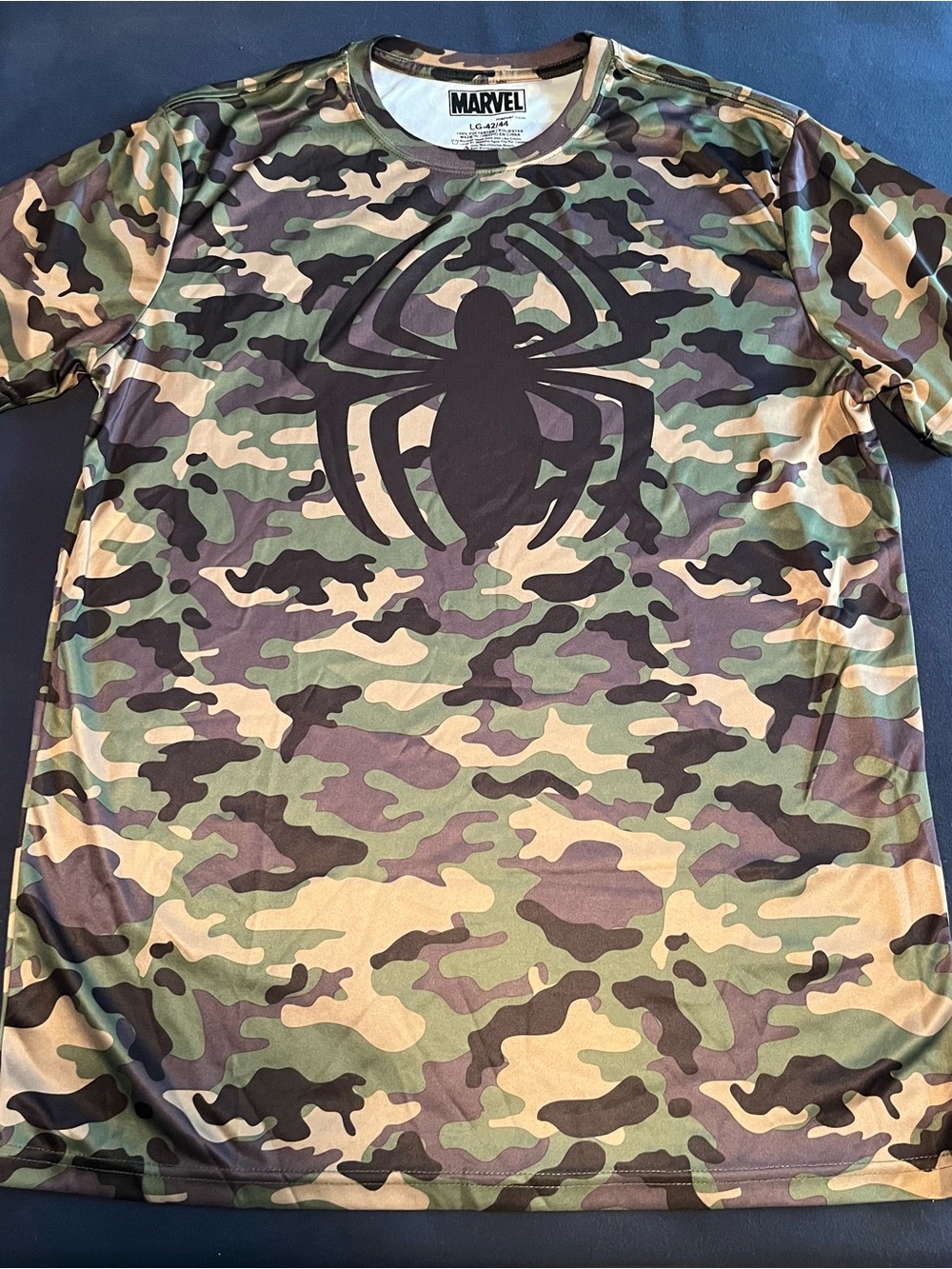 Marvel Spider-Man Logo unique Men’s Camo Athletic Performance Tee Mens Large